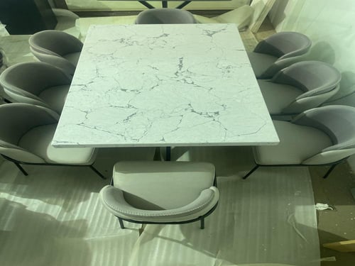 طاولة طعام رخام صناعي 8 كراسي