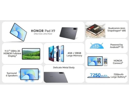 هونر تابلت 11,5” 128GB/4GB TAB X9