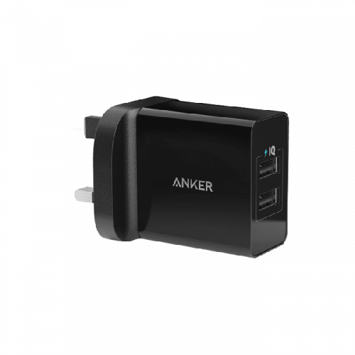 شاحن جداري انكر 24 واط بمنفذين USB