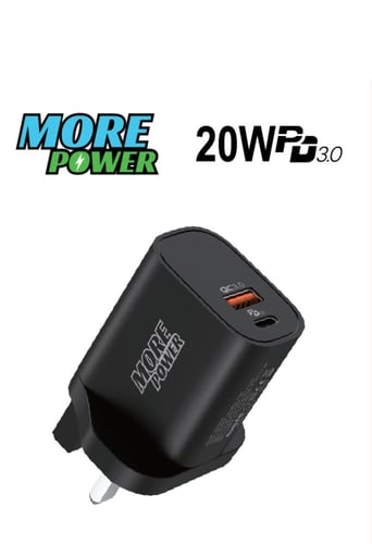 شاحن جداري 20W بمنفذينPD و USB