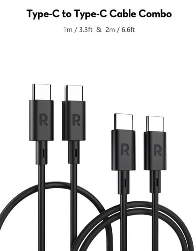 كيابل من راف باور كيبل 2M و كيبل 1M تيب سي/ تايب س...