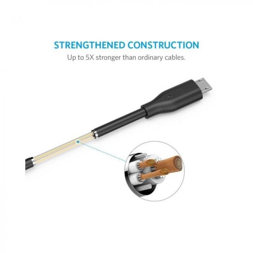 سلك شاحن انكر باورلاين ميكرو يو اس بي 90 سم