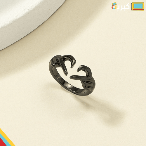 خاتم قلب الأصدقاء | اسود لماع