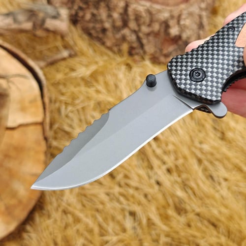 مطوية تكتيكي بمقبض خشبي ومعدن – Wooden Tactical Fo...