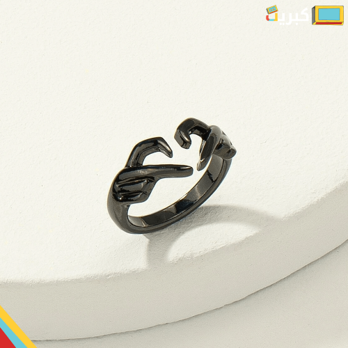 خاتم قلب الأصدقاء | اسود لماع