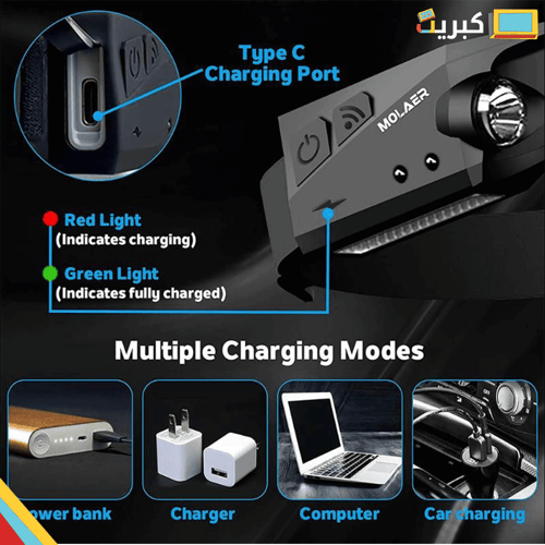 اضاءة رأس | شريط ليد مع حساس ايقاف وتشغيل