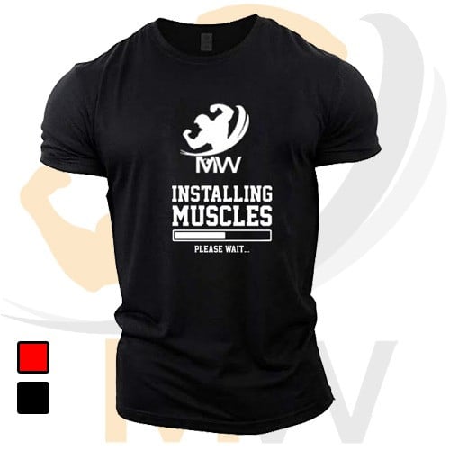 تي شيرت عالم العضلات أسود M