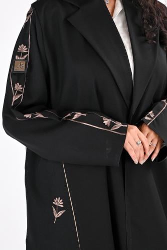 عباية كلوش بتطريز بني