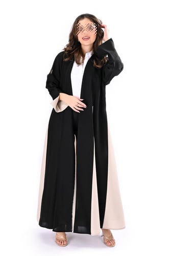 عباية كلوش بقماش بيج