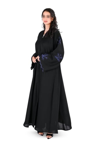 عباية انترنت بتطريز كحلي