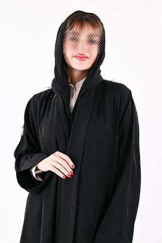 عباية انترنت بتطريز باللون الاسود