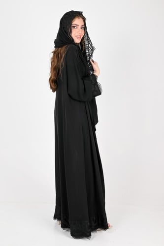 عباية بلاك بيري كلوش بدنتيل