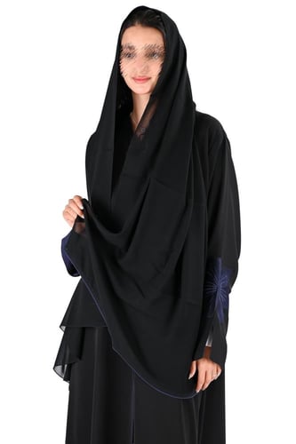 عباية انترنت بتطريز كحلي