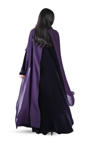 عباية مخمل شتوي مع شال