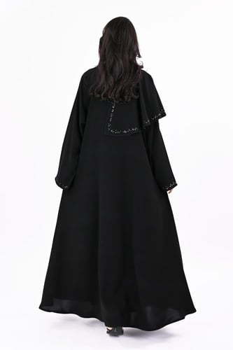 عباية ملكي كلوش شك يدوي اسود