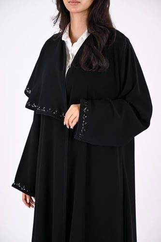 عباية ملكي كلوش شك يدوي اسود