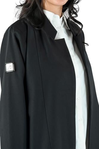 عباية كريب بليزر مبطن اسود