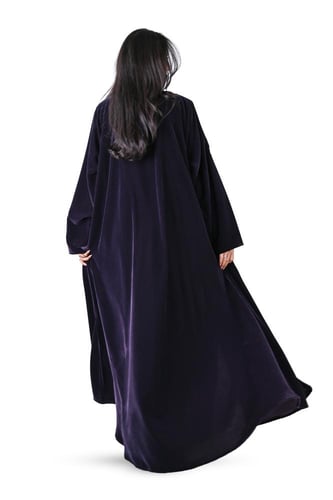 عباية مخمل شتوي سادة موف