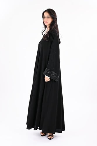 عباية ملكي كلوش شك يدوي اسود