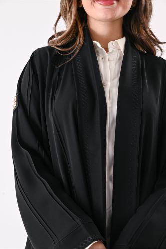 عباية انترنت بتطريز باللون الاسود