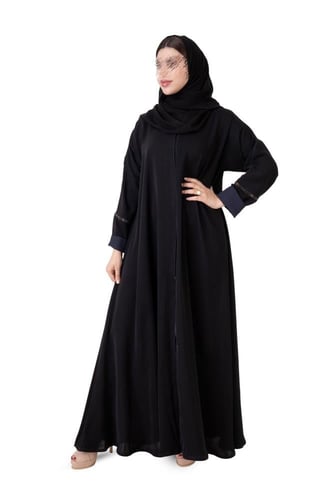 عباية بلاك بيري كلوش بكلفة ناعمة وبكم كحلي