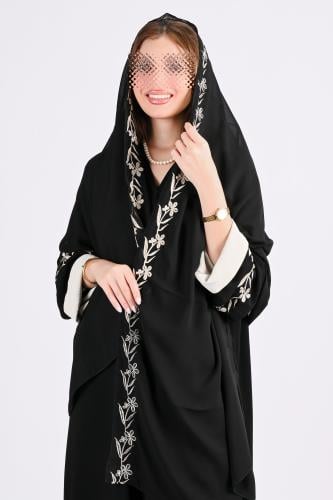 عباية ملكي بتطريز بيج