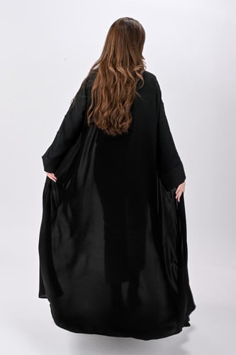 عباية الندى مع تطريز اسود