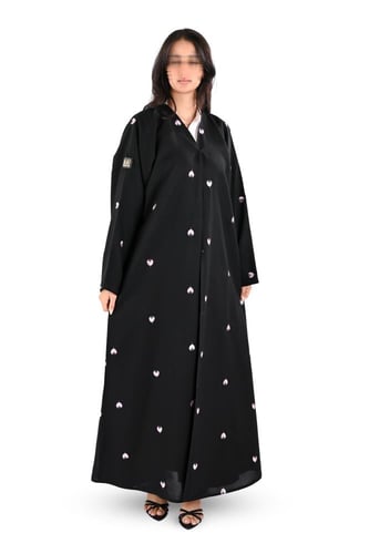 عباية كريب مطرز ملون