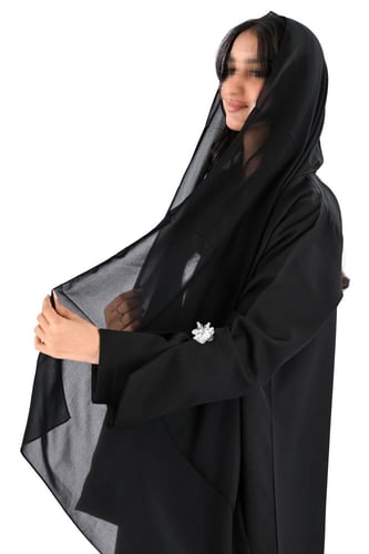 عباية كريب بتحديد اسود