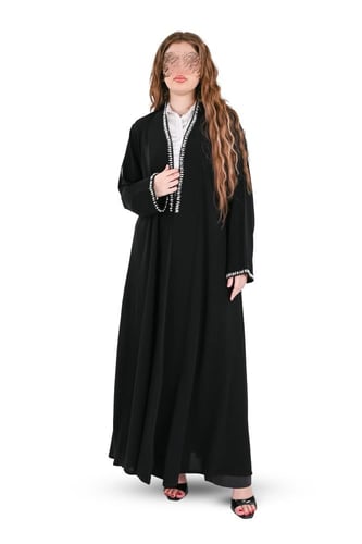 عباية ملكي كلوش شك يدوي فضي