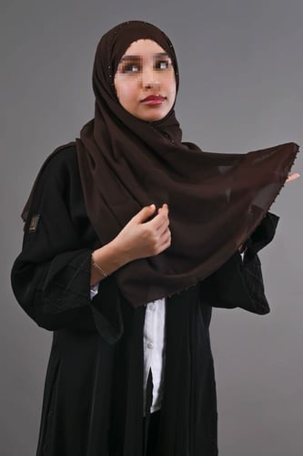 طرحة ليزر بتطريز يدوي