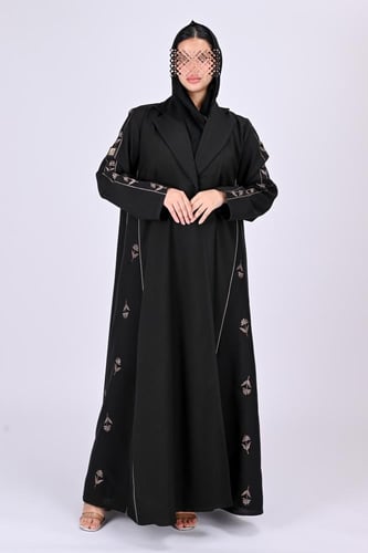 عباية كلوش بتطريز بني