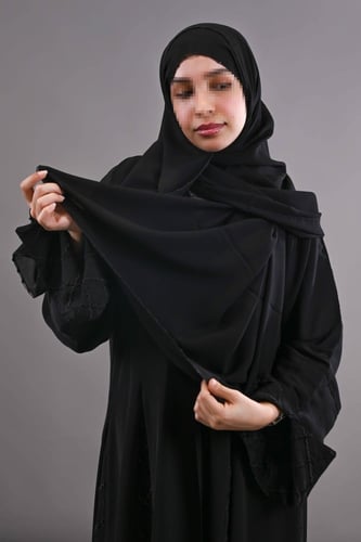 طرحة ليزر بتطريز يدوي