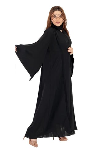 عباية الندى كلوش بكسرات ناعمة وكم مفتوح