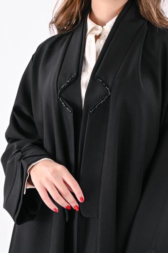 عباية كريب بتطريز يدوي