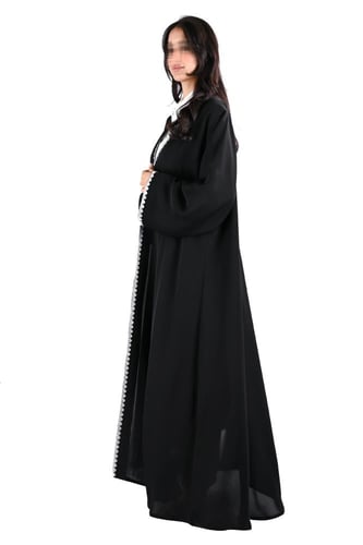 عباية انترنت بتطريز ابيض