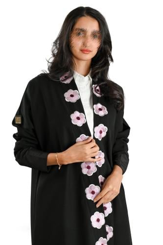 عباية كريب بتطريز من الامام