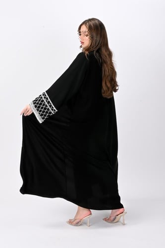 عباية ملكي بتطريز فضي يدوي