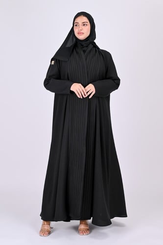 عباية كريب كلوش بكسرات من الامام