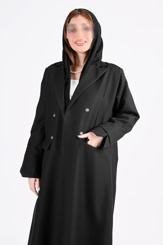 عباية بليزر كريب مبطن بجيوب