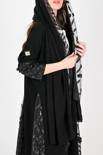 عباية ملكي كلوش بدنتيل ورود