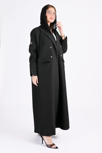 عباية بليزر كريب مبطن بجيوب