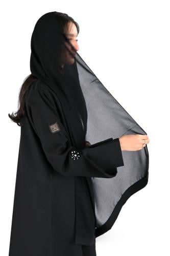 عباية كريب بتحديد اسود
