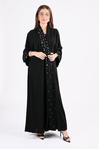 عباية ملكي بتطريز يدوي فضي