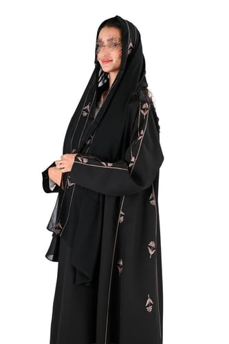 عباية كلوش بتطريز بني