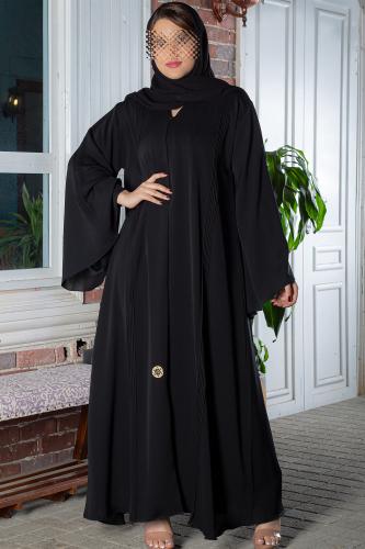 عباية الندى كلوش بكسرات ناعمة وكم مفتوح