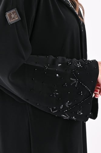 عباية ملكي بتطريز يدوي اسود