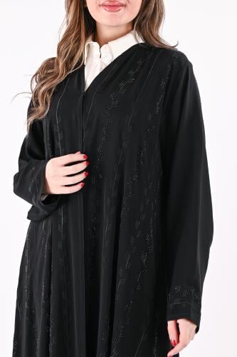 عباية الندى كلوش بتطريز اسود