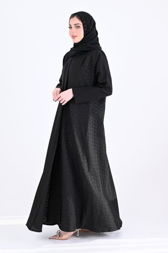 عباية كريب بتطريز اسود