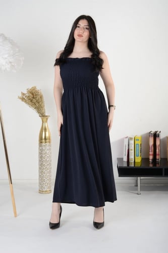 فستان تحت العباية باللون الكحلي